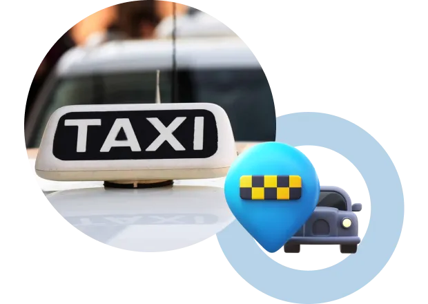 A taxi describes the taxi ride book module of citysmart.