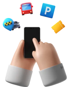 Utente sceglie i servizi disponibili nell'app di mobilità urbana CitySmart